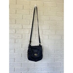 Vintage Fossil ZB5057 Flap OrganizerBlack Shoulder Lamb Leather Handbag‎ 10x9.5"